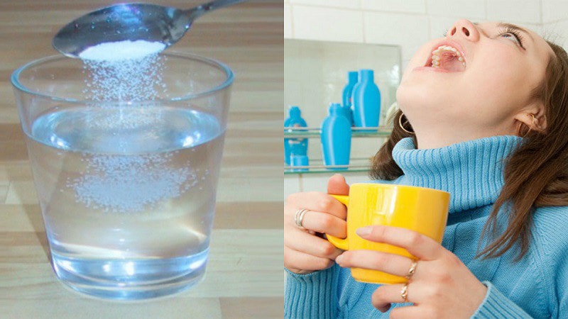 Nên súc miệng bằng nước muối thường xuyên để hỗ trợ điều trị viêm amidan hốc mủ tại nhà