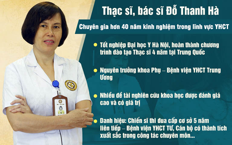 Thạc sĩ, bác sĩ Đỗ Thanh Hà là chuyên gia sản phụ khoa Đông y được nhiều chị em tin tưởng