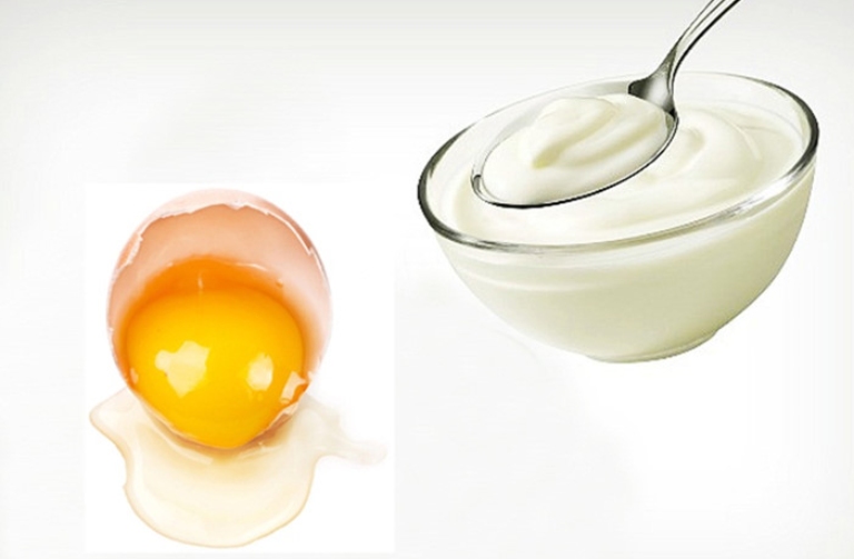 Kết hợp trứng gà tươi với sữa chua không đường để cải thiện tình trạng mụn trên da