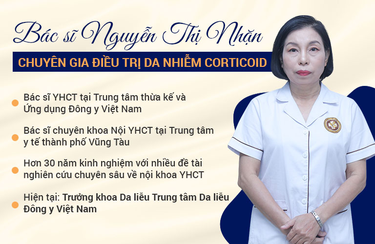 Bác sĩ Nguyễn Thị Nhặn đã có nhiều năm giúp mọi người phục hồi tình trạng da nhiễm corticoid