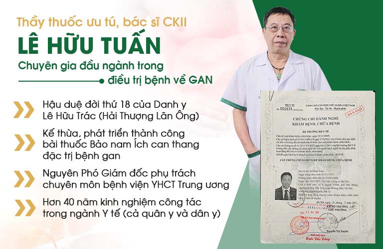 Thầy thuốc, bác sĩ Lê Hữu Tuấn là người phụ trách chính điều trị bệnh về gan tại Thuốc dân tộc