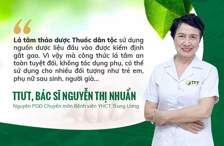 Bác sĩ Nguyễn Thị Nhuần đánh giá cao công thức lá tắm